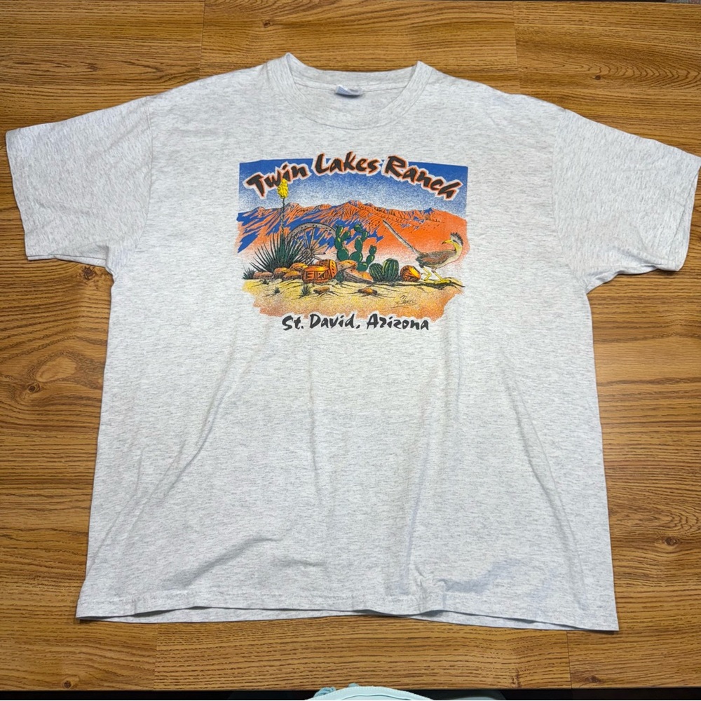 Hanes Gray Graphic T-Shirt - Twin Lakes Ranch St. David, AZ - Size XL